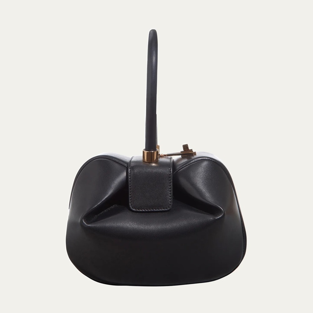 Black Leather Top-Handle Women's Bag